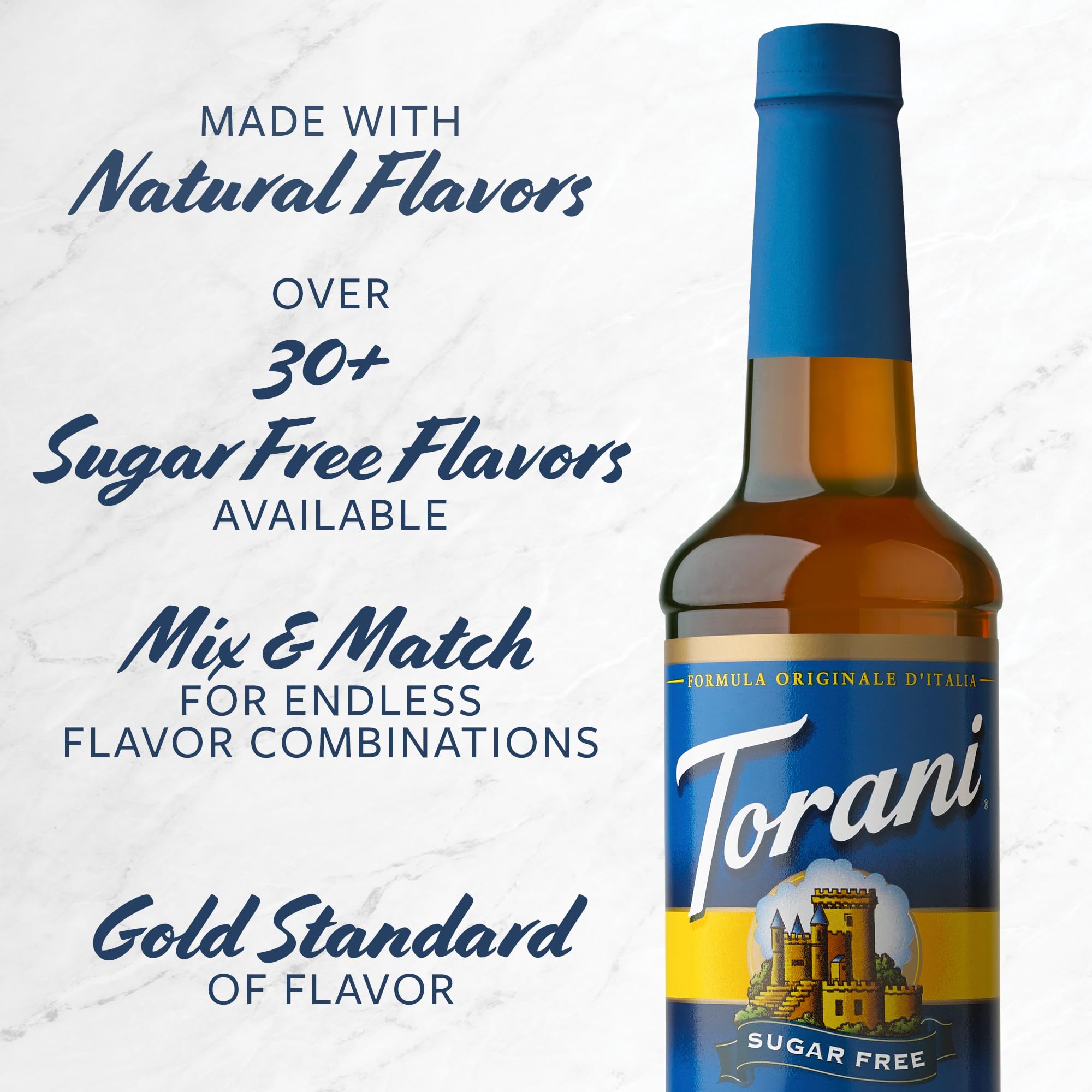 Torani Sugar Free Flavored Drink Syrup Coffee Favorites Variety Pack, Caramel, Peanut Butter Cup, Vanilla & Brown Sugar Cinnamon, 25.4 fl oz (Set of 4)