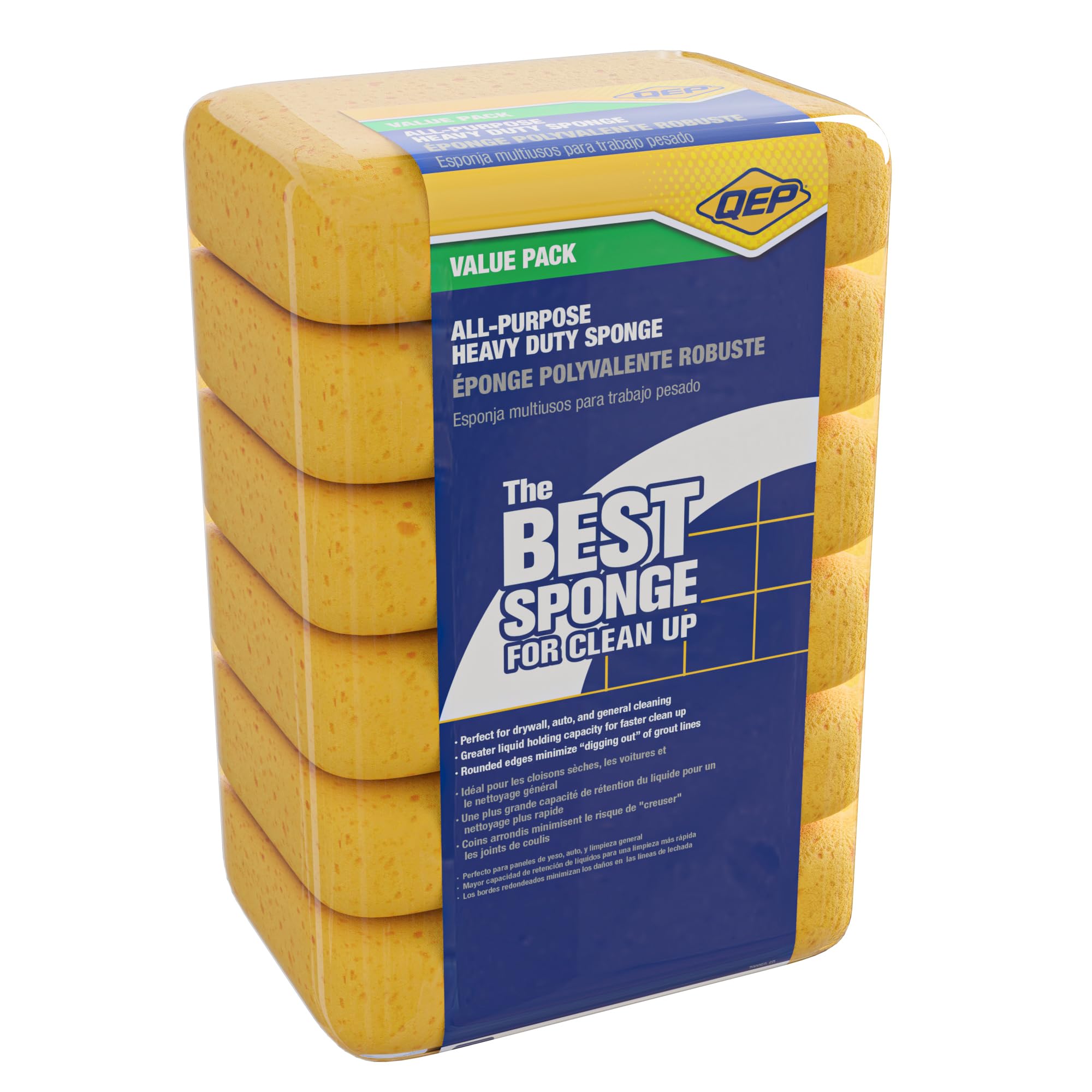 QEP 7-1/2" x 5-1/2" Extra Large Grouting, Cleaning and Washing Sponge (3-Pack)