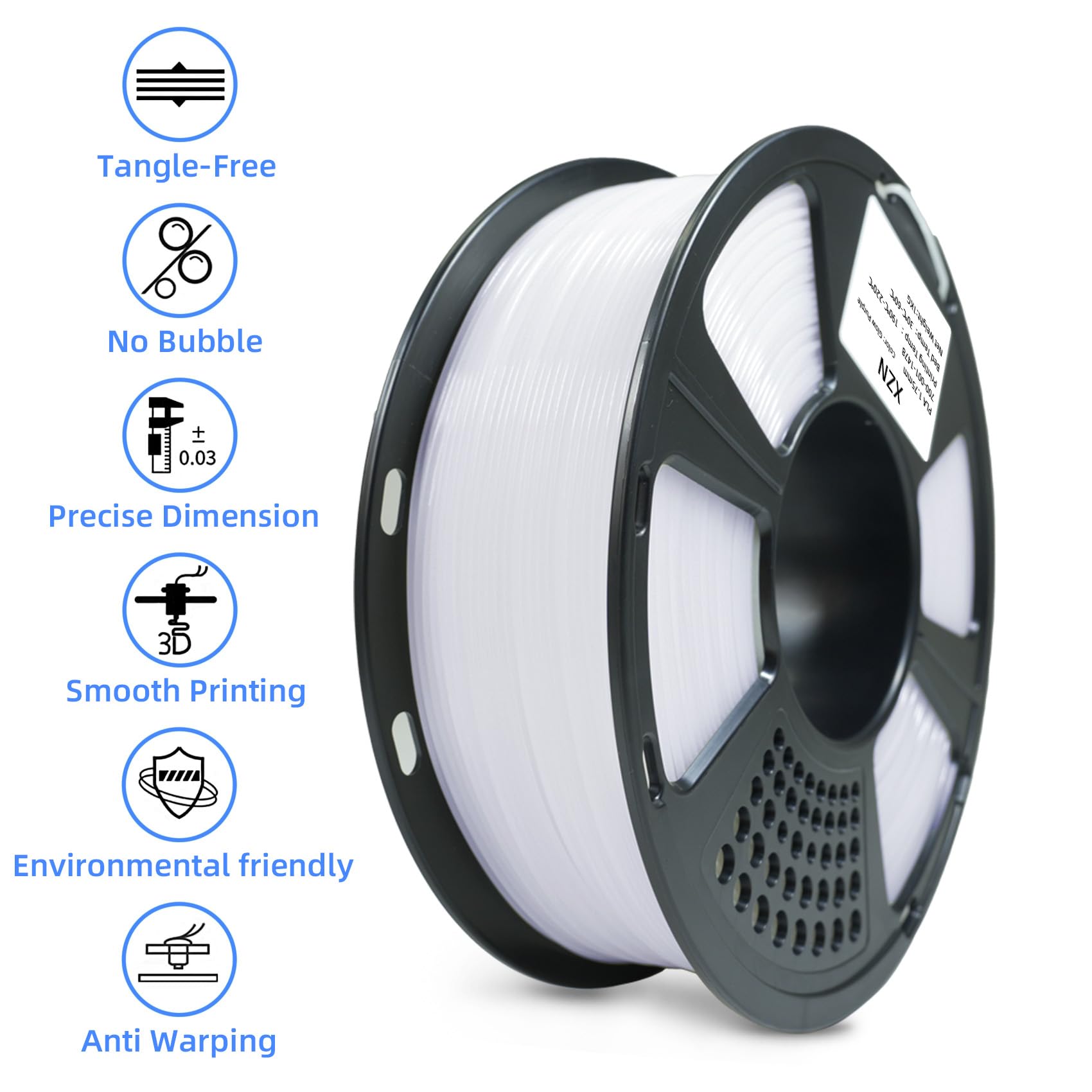 PLA Filament 1.75mm, 3D Printer Filament 1kg Spool (2.2lbs), Neatly Wound, +/- 0.02mm Precision, No Clog/Bubble, Excellent Layer Adhesion, Fits Most FDM Printers, Apple Green