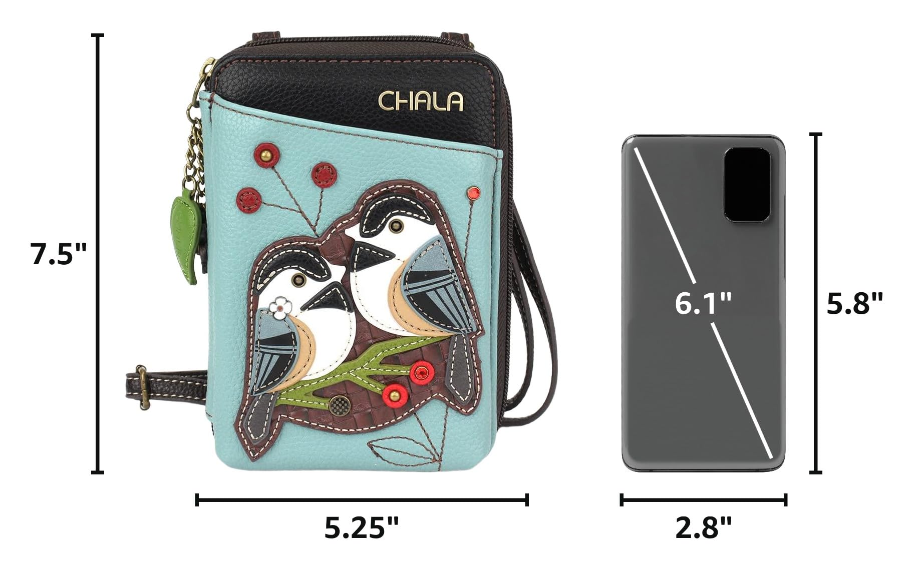 CHALA Wallet Crossbody Cell Phone Purse - Women Faux Leather Multicolor Handbag with Adjustable Strap