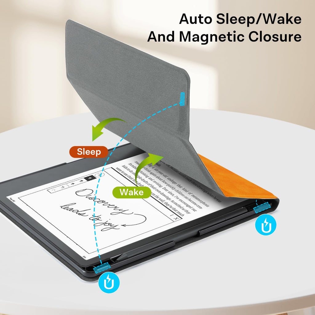 CoBak Stand Case for Kindle Scribe - Premium Folio Leather Cover with Pen Holder, Auto Sleep/Wake - Compatible with 10.2 Inch Kindle Scribe (2022/2024 Release)