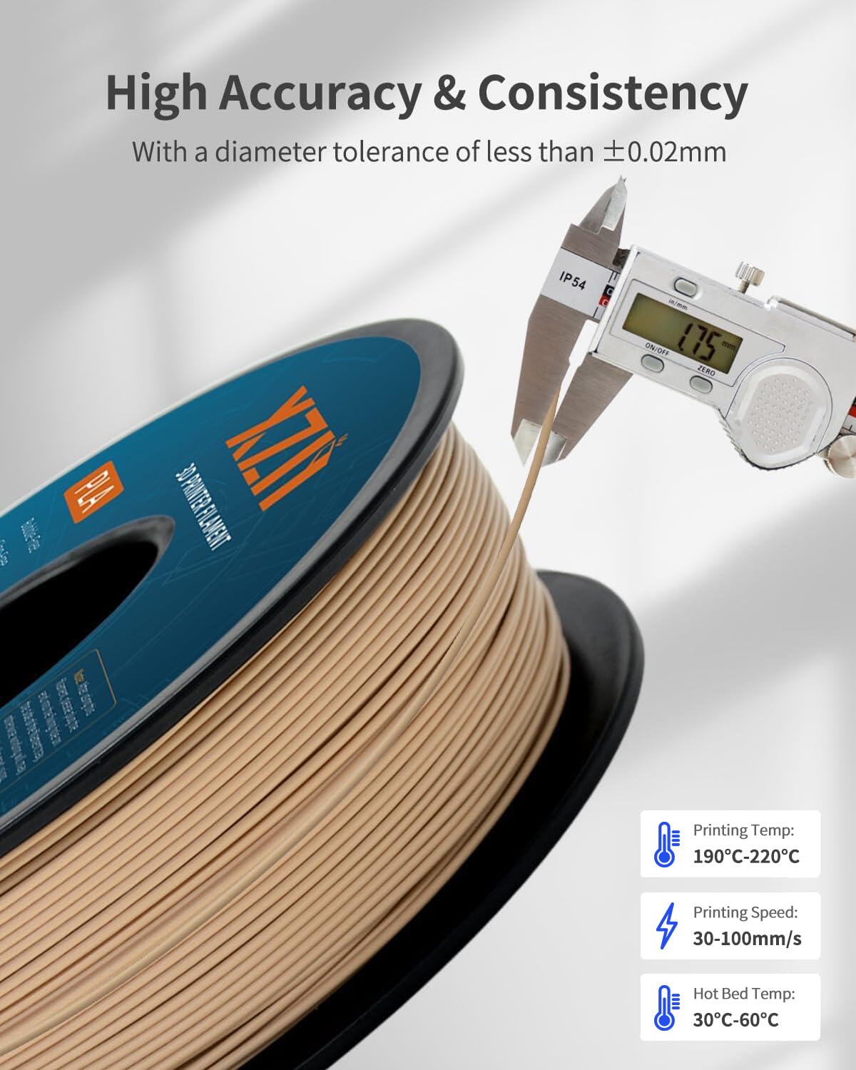 PLA Filament 1.75mm, 3D Printer Filament 1kg Spool (2.2lbs), Neatly Wound, +/- 0.02mm Precision, No Clog/Bubble, Excellent Layer Adhesion, Fits Most FDM Printers, Apple Green