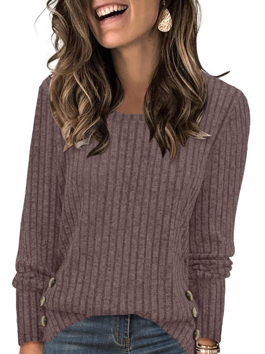 Yincro Women's Long Sleeve Fall Sweaters 2026 Lightweight Casual Crewneck Tunic Tops