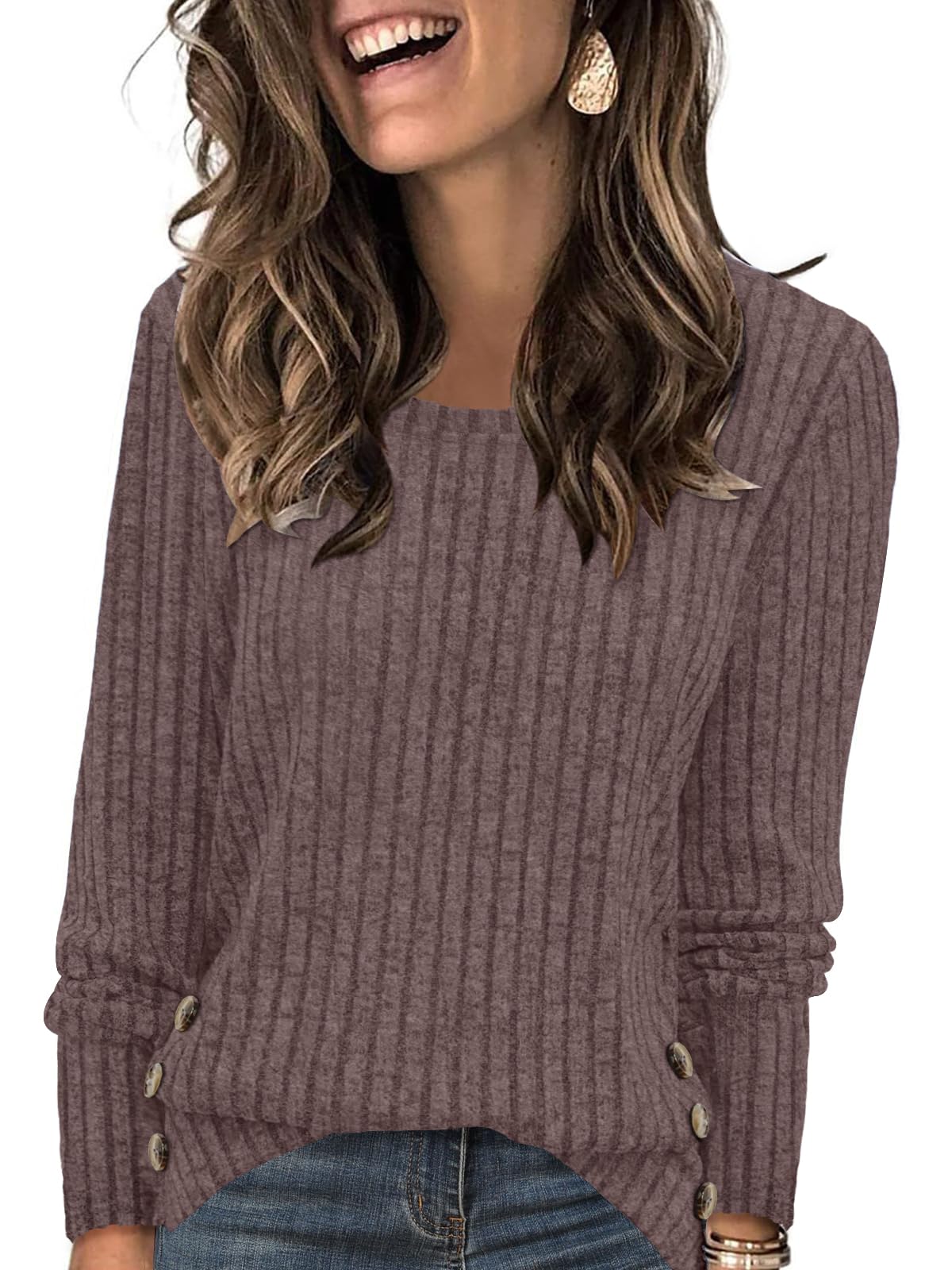 Yincro Women's Long Sleeve Fall Sweaters 2026 Lightweight Casual Crewneck Tunic Tops