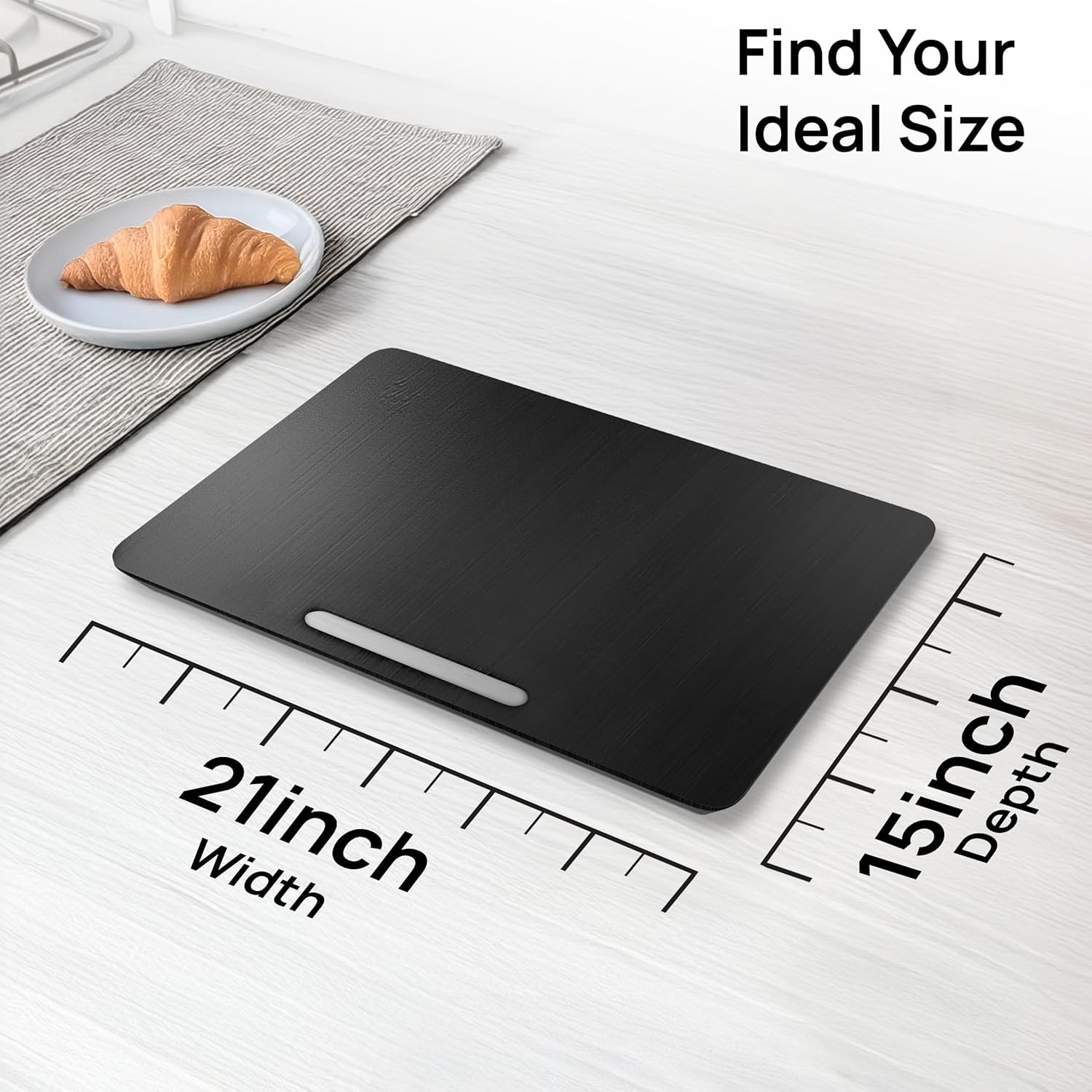Ibyx Premium Bamboo Mixer Slider for KitchenAid 4.5-5 Qt Tilt-Head Stand Mixer - Food-Grade Appliance Slider Mat for Kitchen Countertop Storage Accessories (Black)
