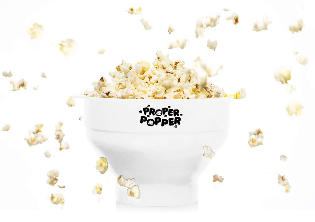 The Original Proper Popper Microwave Popcorn Popper, Silicone Popcorn Maker, Collapsible Bowl BPA Free & Dishwasher Safe - (Aqua)