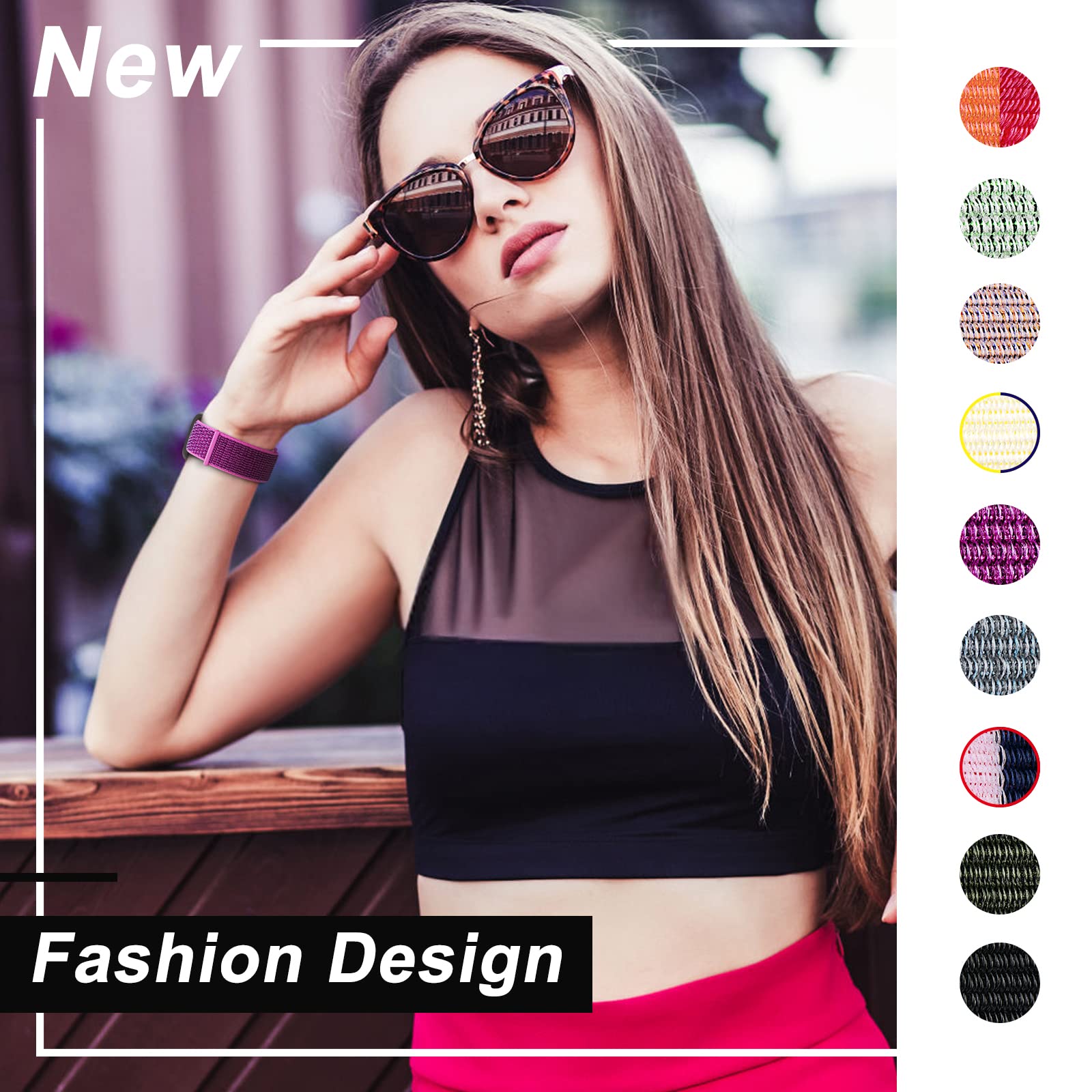 Nylon Sport Band Compatible with Apple Watch Band 38mm 40mm 41mm 42mm 44mm 45mm 46mm 49mm, Adjustable Breathable Women Men Braided Strap Loop for iWatch Series 11/10/9/8/7/6/5/SE Ultra 3/2/1
