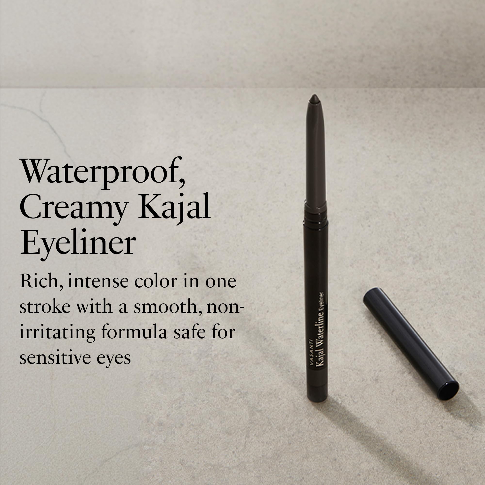 VASANTI Kajal Waterline Eyeliner (Hazel Brown) | Long-Lasting, Blendable Waterline Eye Liner | Smudge-Proof and Water-Resistant Eyeliner Pencil for Sensitive Eyes | Ophthalmologist Approved & Tested