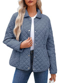 Dokotoo Women's Winter Quilted Jackets Long Sleeve Button Down Diamond Puffer Jacket Outerwear Coats with Pockets