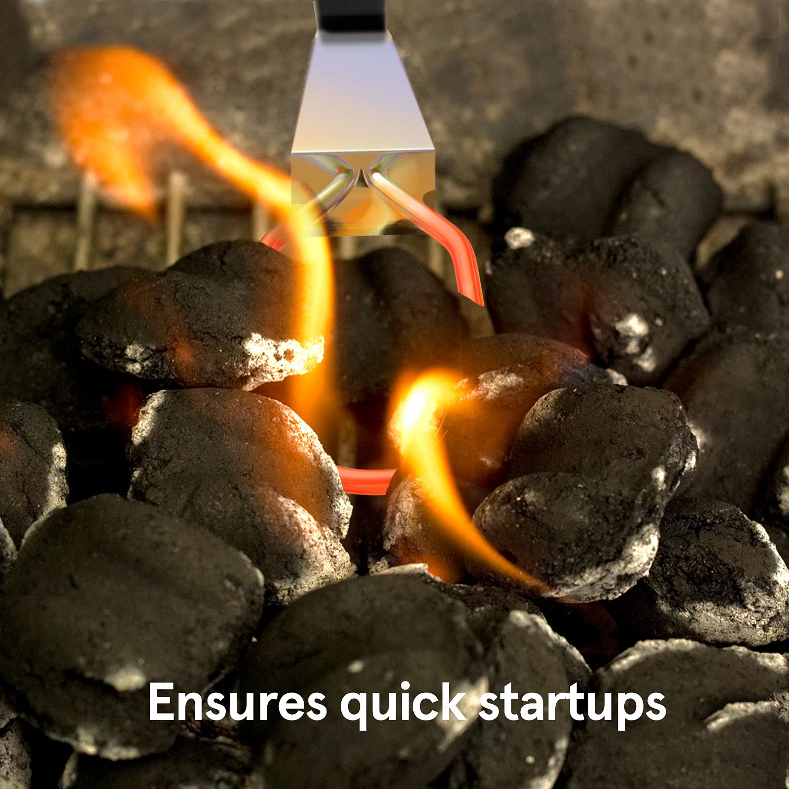 600W Electric Charcoal Starter Fire Lighter for BBQ Grill Smoker Fireplace, Firepit, Stove - Quickly Ignite Coals Briquettes Without Lighter Fluid or Matches - 29 Inch Power Cord