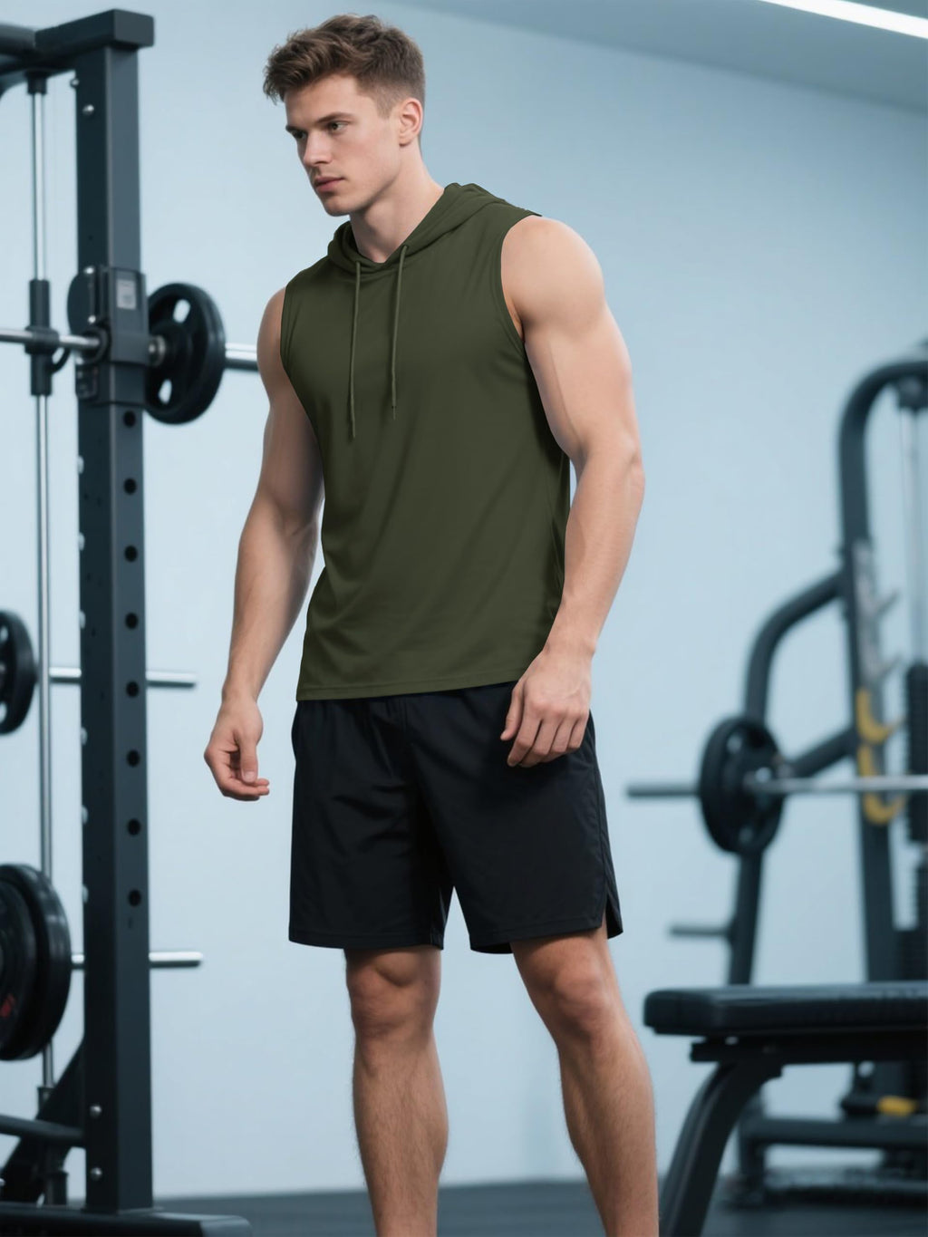 3 Pack Men's Dry Fit Moisture Wicking Tech Quick Dry Sleeveless Shirts Mesh Hoodie Active Athletic Tank Tops