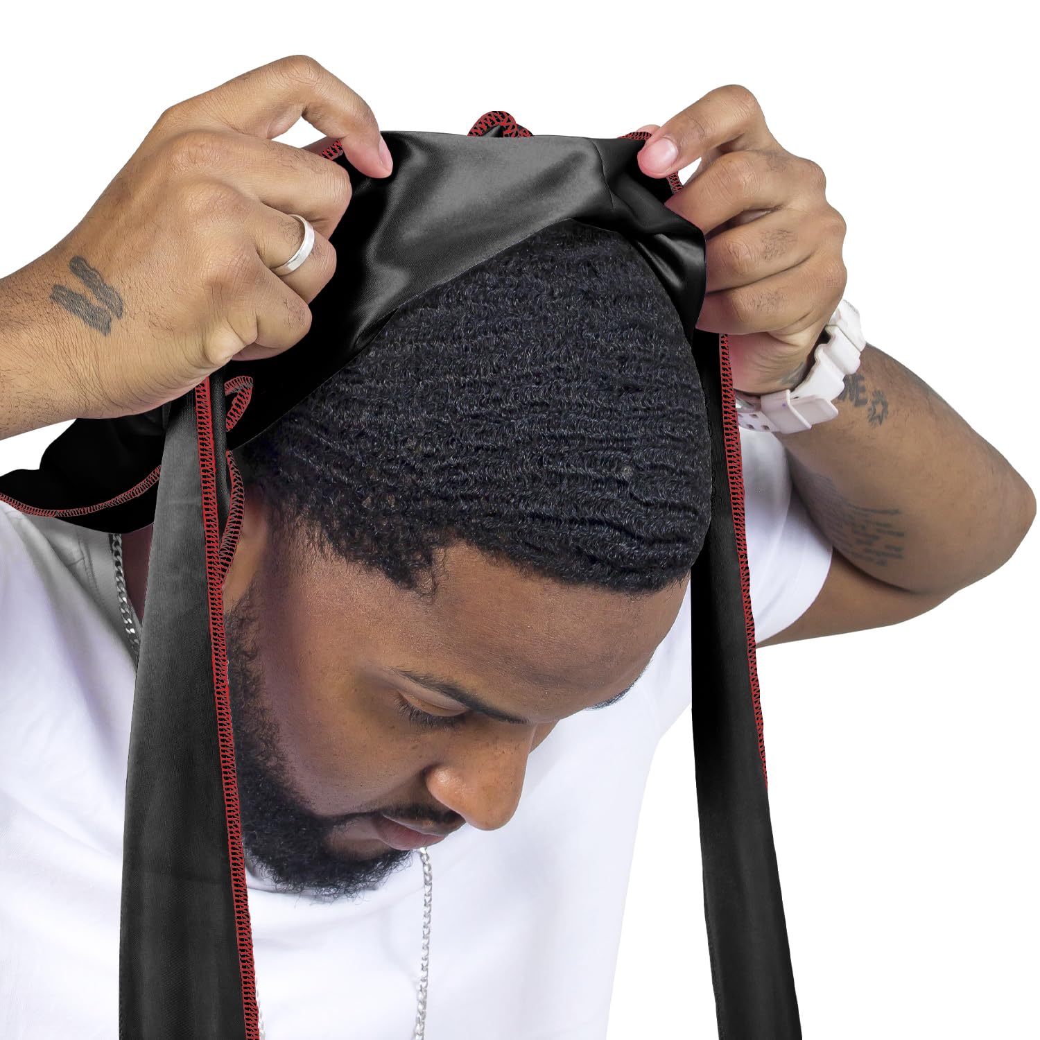 4PCS Silky Durags for Men Women 360 Waves with 1 Wave Cap, Silky Satin Durag Extra Long Tails