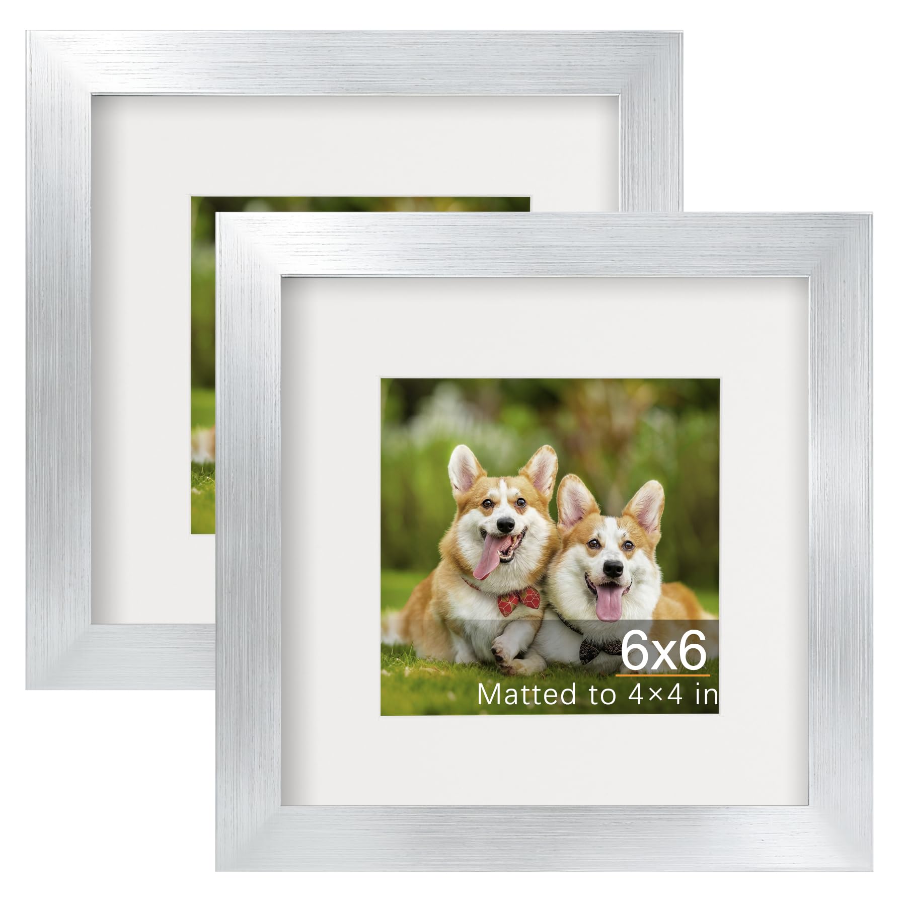 TOFOREVO Picture Frames 4x4 Set of 2 Black Wood Grain Photo Frame for Gallery Wall Mounting or Tabletop Display