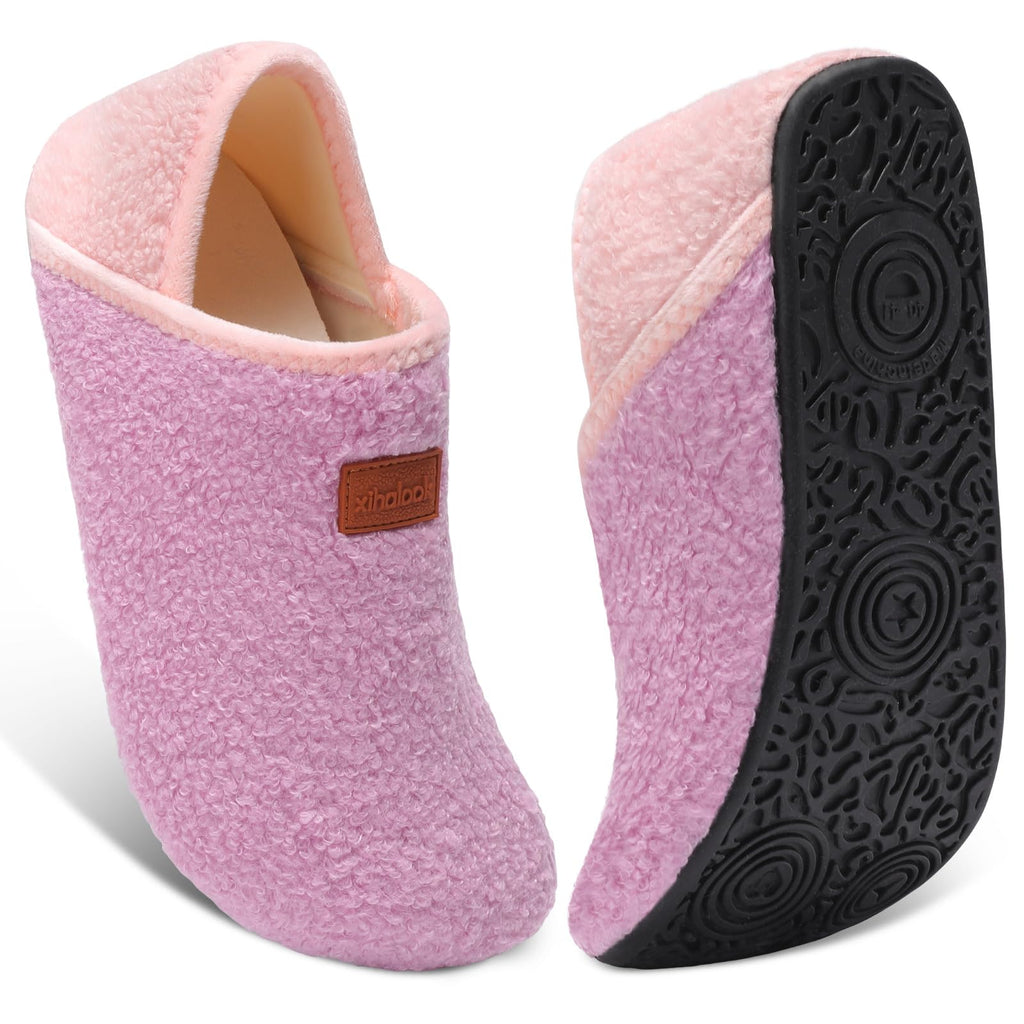 XIHALOOK House Slippers for Women Men Cozy Sock Shoes with Soft Rubber Sole Slip On for Indoor/Outdoor