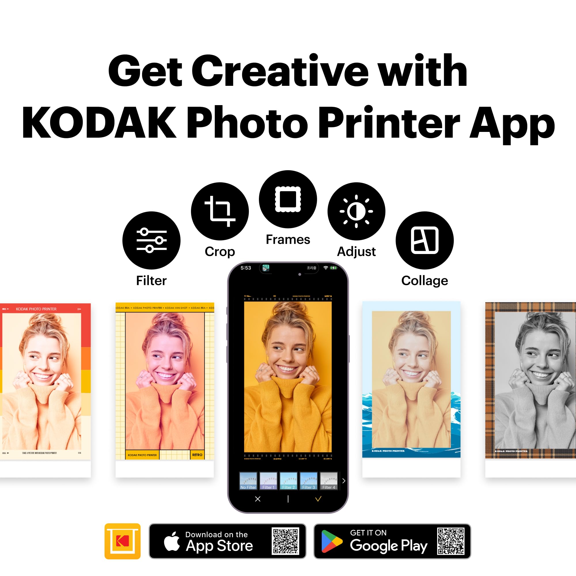 Kodak Mini Shot 2 Retro 4PASS 2-in-1 Instant Digital Camera and Photo Printer (2.1x3.4 inches) + 8 Sheets, White