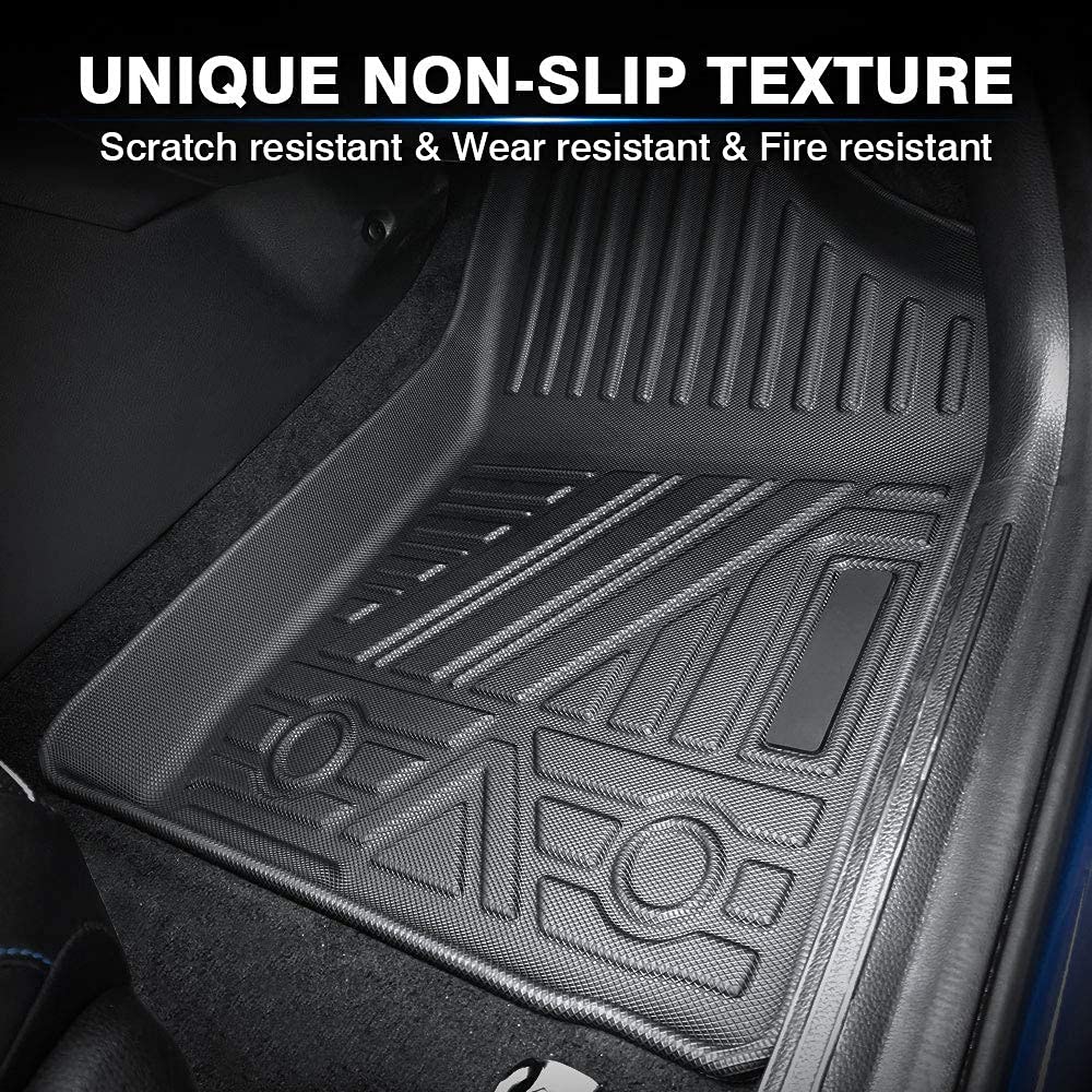 KUST Floor Mats for Tesla Model S Accessories 2012-2024 2025 (Not for Plaid/Long Range) Custom Fit Floor Liners A ll Weather Protection 1st & 2nd Row High Edge Non-Slip