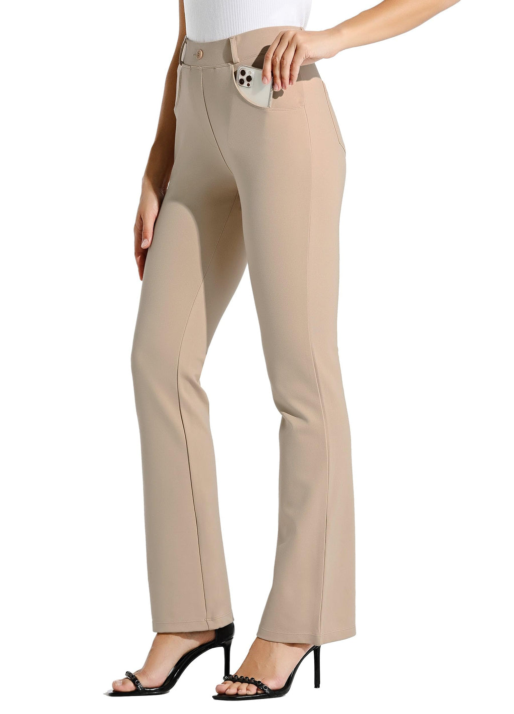 Willit Women's Yoga Dress Pants Bootcut Stretch Work Slacks Office Pants 4 Pockets 28"/29"/30"/31"/33"