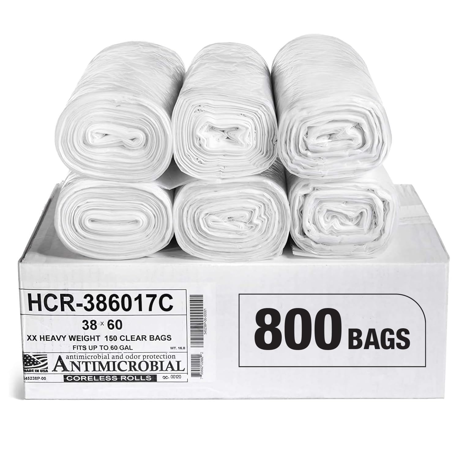 Aluf Plastics High Density Trash Bags, 10 Gallon, 4000 Count, 6 Micron (eq), 24" x 24", Black, for Bathroom, Office, Industrial, Commercial, Janitorial, Municipal, Recycling
