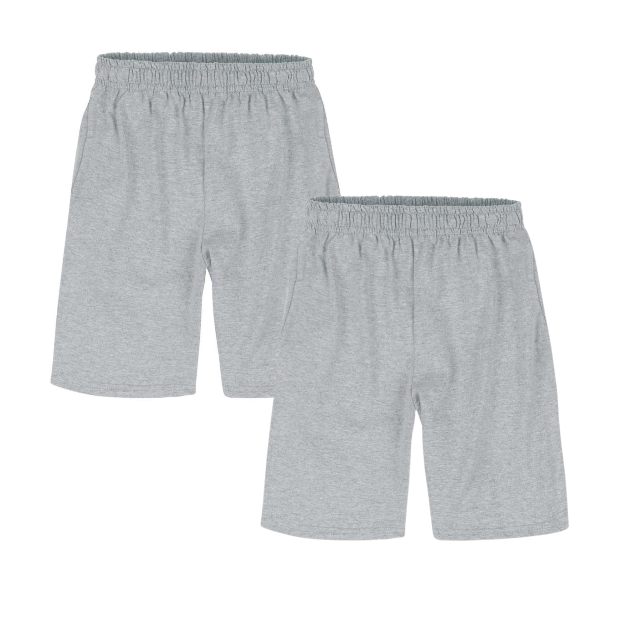 Hanes Boys Jersey Shorts Pack, 2-Pack, Cotton Shorts for Boys with Pockets, Pull-On Shorts