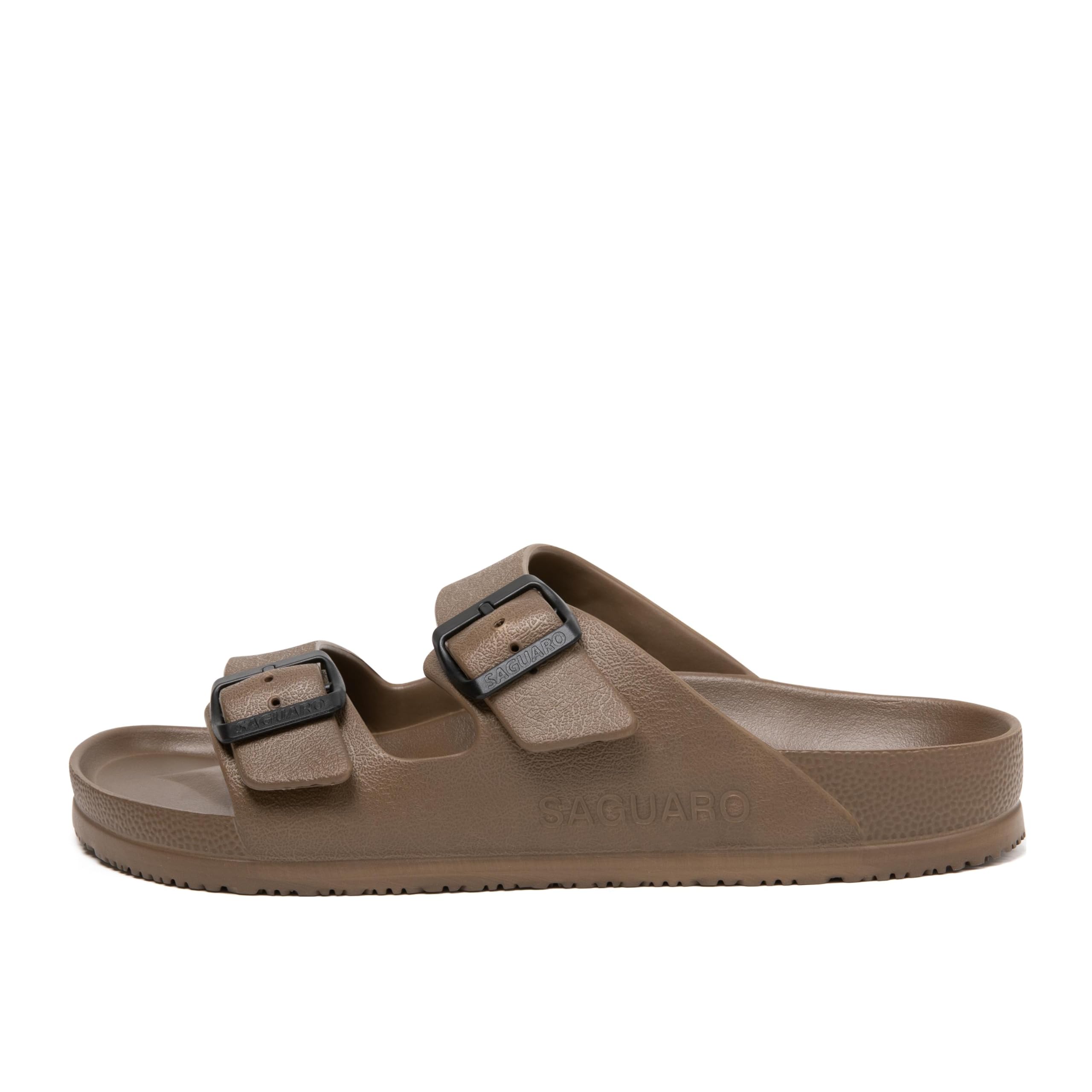 SAGUARO Men's Women's Comfort Double Buckle Sandals Lightweight Adjustable EVA Sandals with Rubble Sole