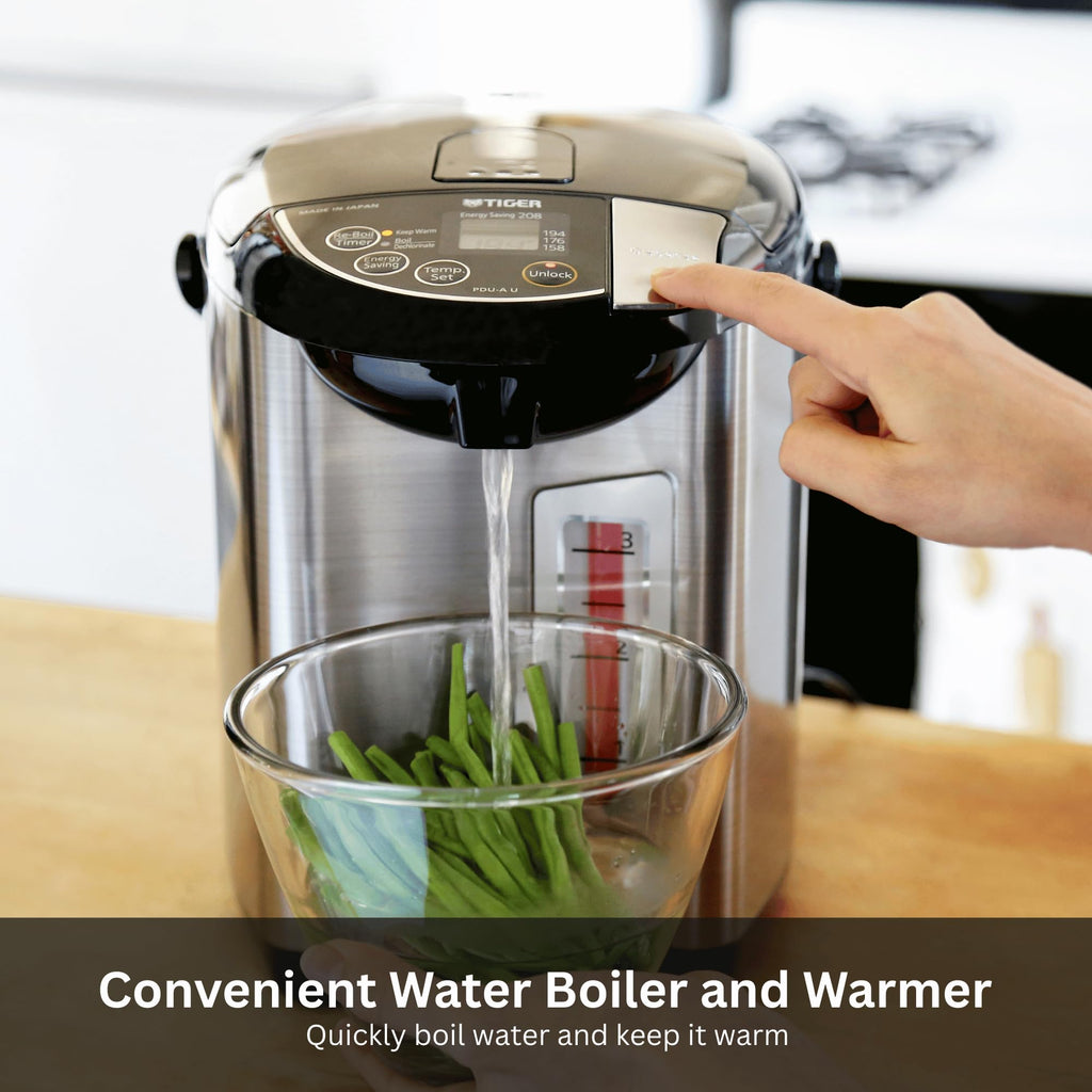 Tiger PDU-A30U-K Electric Hot Water Boiler and Warmer, Stainless Black, 3-Liter
