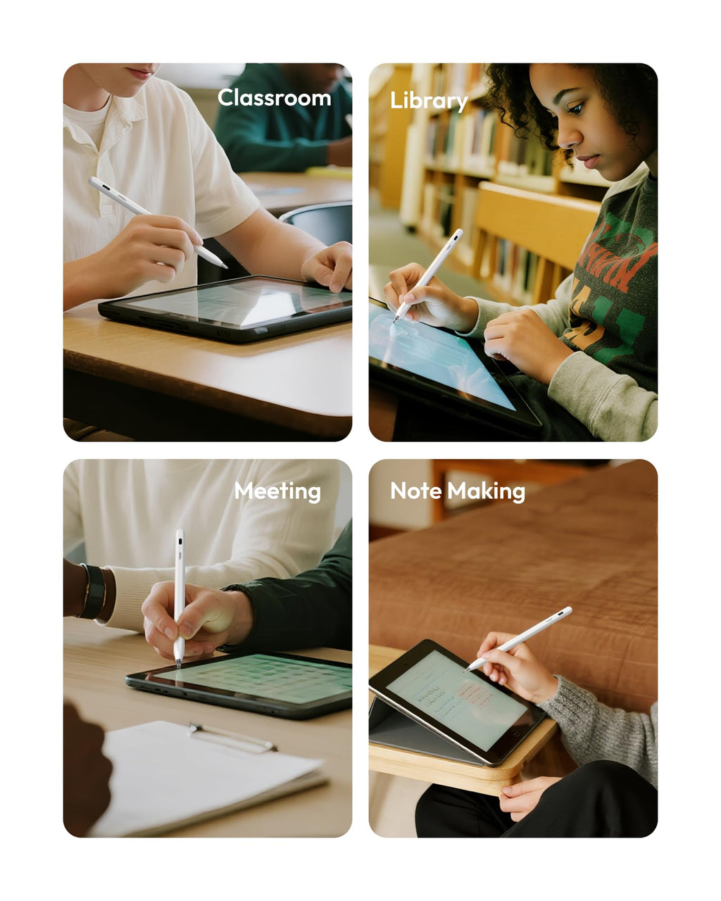 Metapen Pencil Air8 Pro for iPad 2018-2026, Ultra-Quiet, 2X Fast Charging, Palm Rejection Stylus Pen for iPad a16/11/10/9/8/7/6th Gen, Pro 12.9/11/13-inch M4, Air 3/4/5/M2/M3/M4, Mini 5/6th