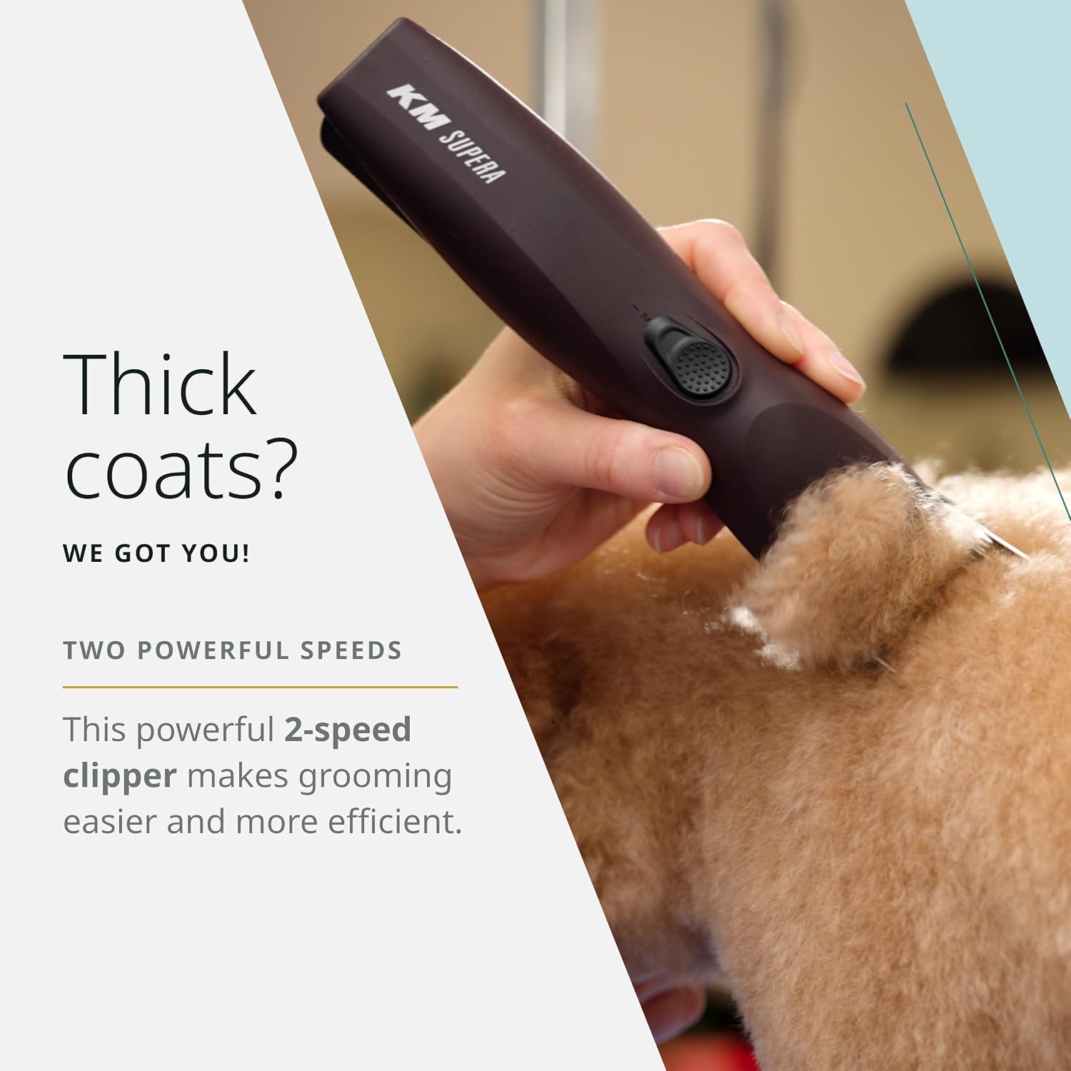 Wahl Pro Animal KM Supera Cordless Pet Clipper - Pet Clipper for Cat & Dog Grooming - Battery Powered Cordless Clipper - Features LOCKGUARD Technology
