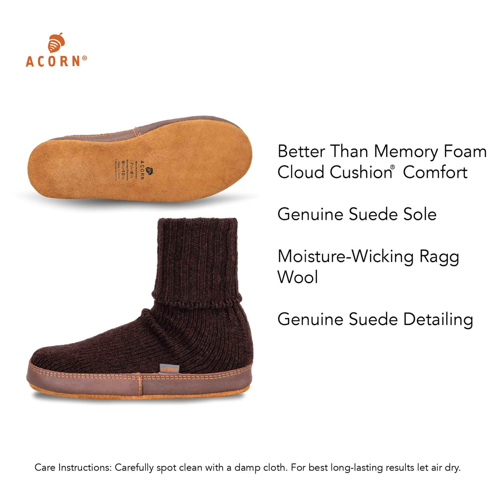 Men's and Women's Original Slipper Sock - Comfortable Men's and Women's Slipper Sock with Cloud-Like Feel, Soft and Moisture Wicking Crew Length, Genuine Suede Sole