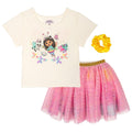 DREAMWORKS GABBY'S DOLLHOUSE Girls' T-Shirt and Tutu Skirt Set with Scrunchie Toddler to Big Kid