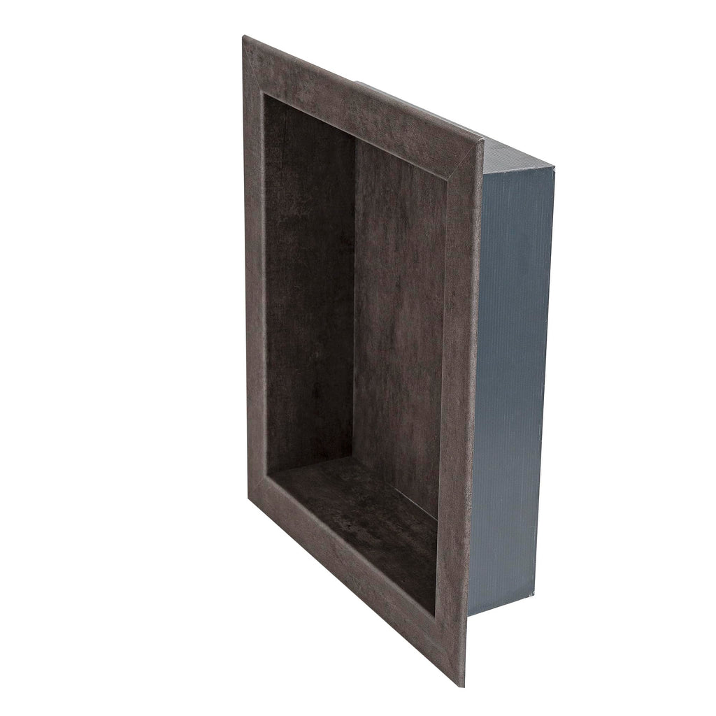 Palisade 17.5 in x 15.5 in Vinyl Shower Niche Ashen Slate | Waterproof Shower Insert