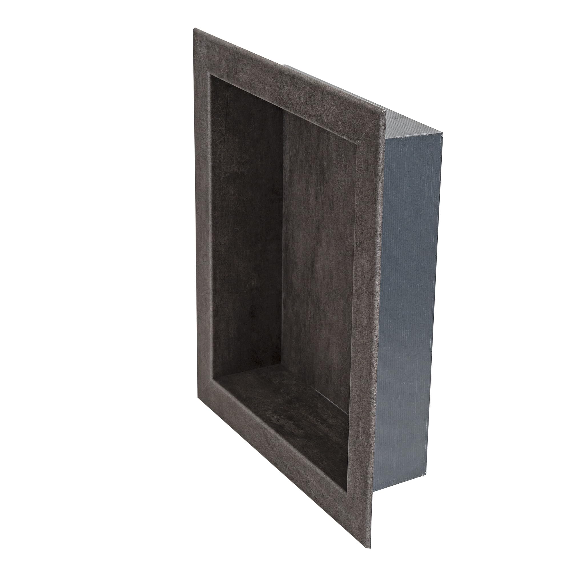 Palisade 17.5 in x 15.5 in Vinyl Shower Niche Ashen Slate | Waterproof Shower Insert