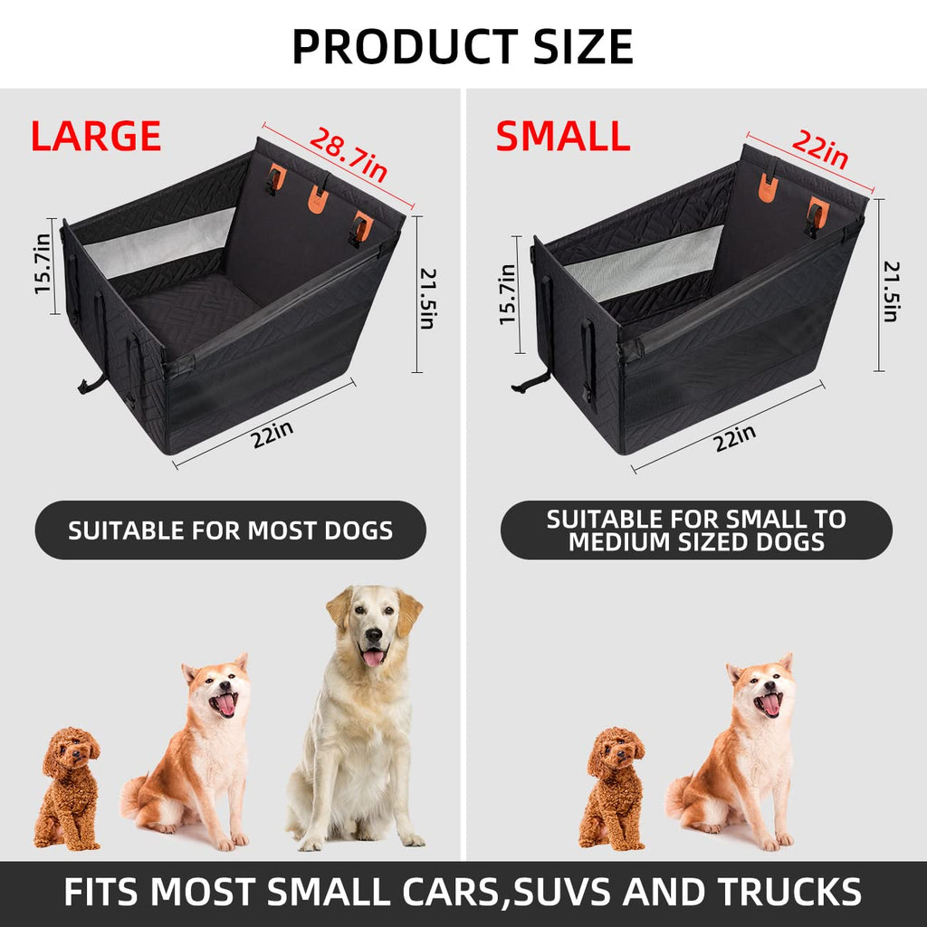 TKYZ Medium Dog Car Seat,Back Seat Extender for Dogs,Waterproof Large Dog Seat Cover for Backseat, Pet Bed for Car Hammock(Black-s)