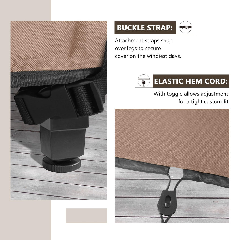 ULTCOVER Stackable Patio Chair Cover – Waterproof Outdoor Stack of Chairs Cover Fits Up to 26W x 30D x 45H inches, Balck