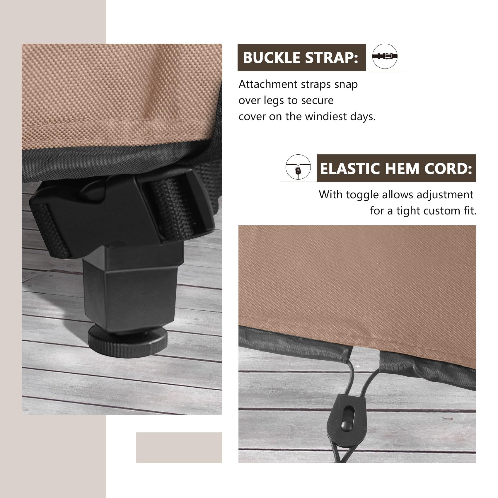 ULTCOVER Stackable Patio Chair Cover – Waterproof Outdoor Stack of Chairs Cover Fits Up to 26W x 30D x 45H inches, Balck