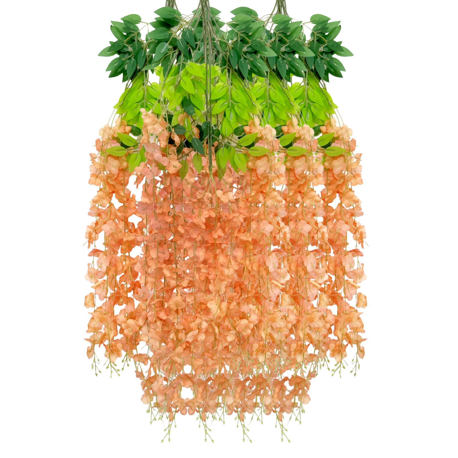 5 Pack Pink Wisteria Hanging Flowers Garland, 3.77 Feet Artificial Flower Vines, Fake Wisteria, Artificial Vines Hanging Garland for Backdrop Outdoor Yard Garden Decor