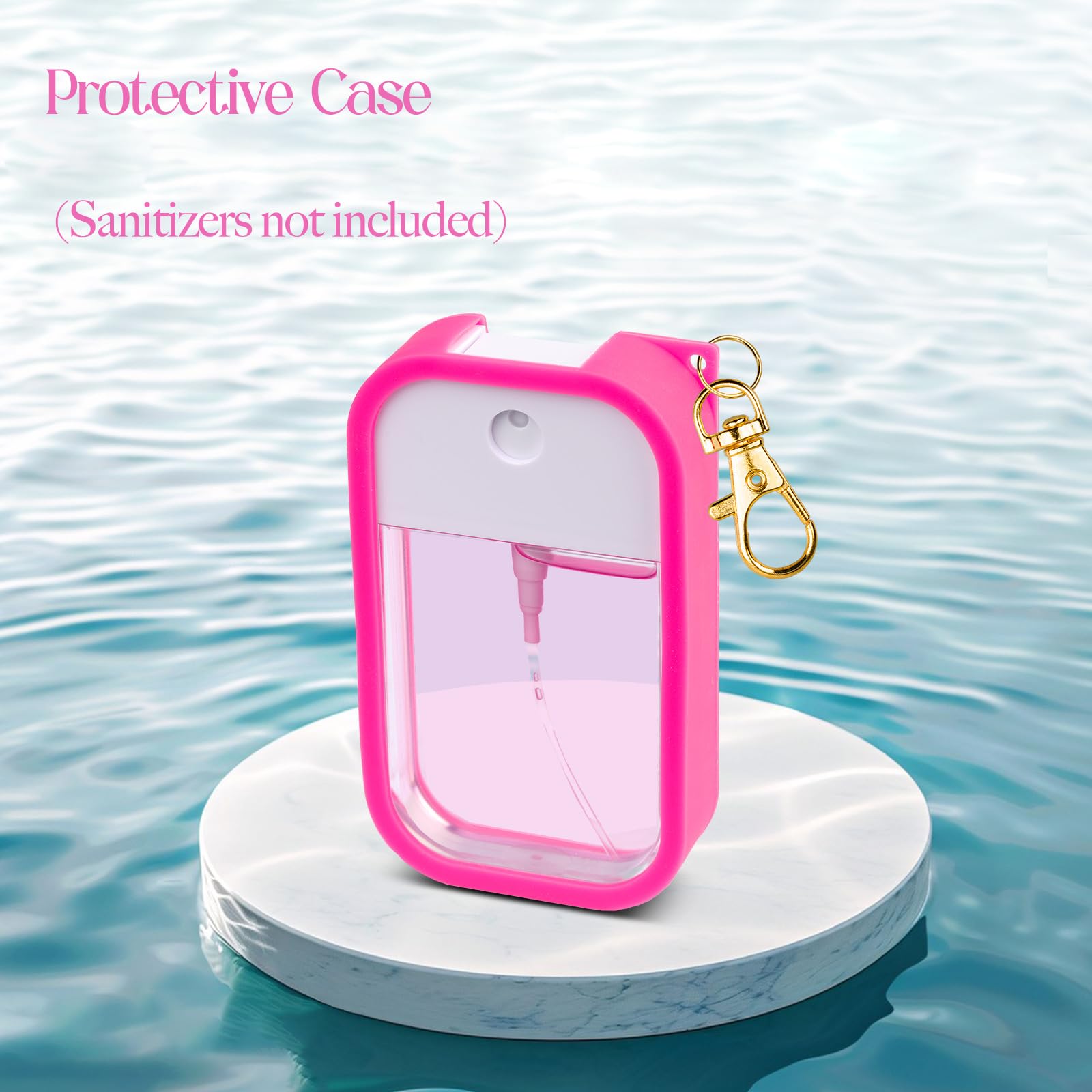 VANEST Silicone Case Compatible with Touchland Hand Sanitizer Spray, Protective Case with Keychain for Spray 1 fl oz