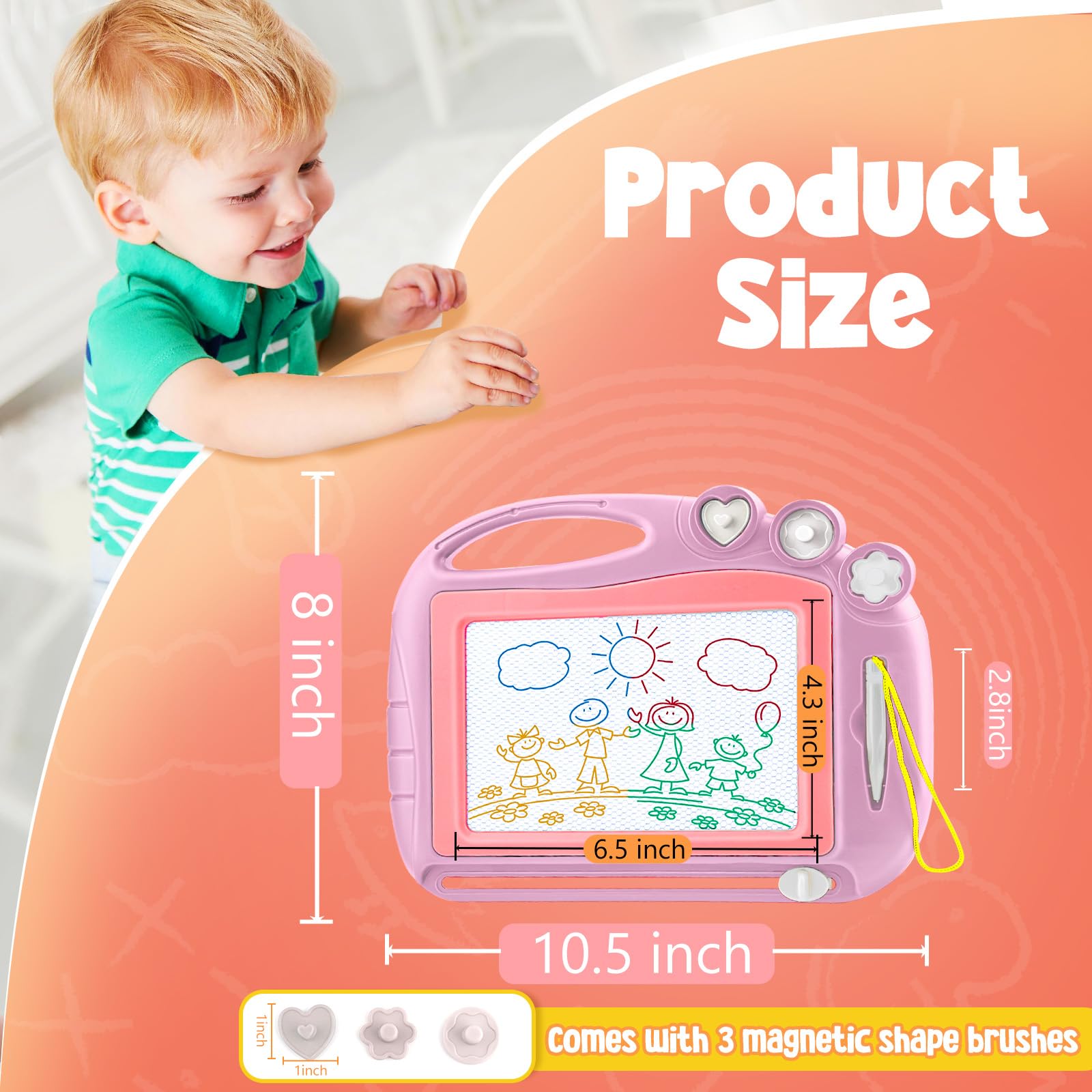 Magnetic Drawing Board, Toddler Toys for Age 1 2 3 Boys Girls, Toddler Drawing Board, Birthday Easter Christmas Halloween Kids Toy Gifts for Boys and Girls