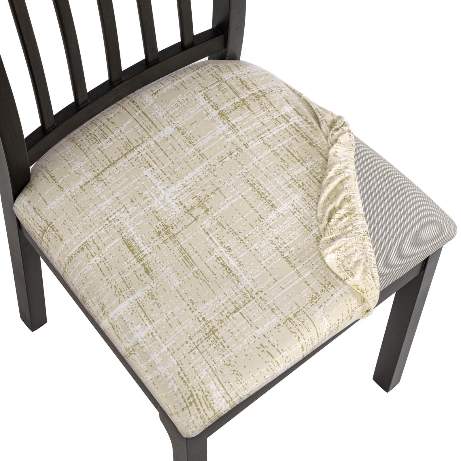 SearchI Seat Covers for Dining Room Chairs Stretch Printed Chair Seat Covers Set of 2, Removable Washable Upholstered Chair Seat Protector Cushion Slipcovers for Kitchen, Office(Ball Flower)
