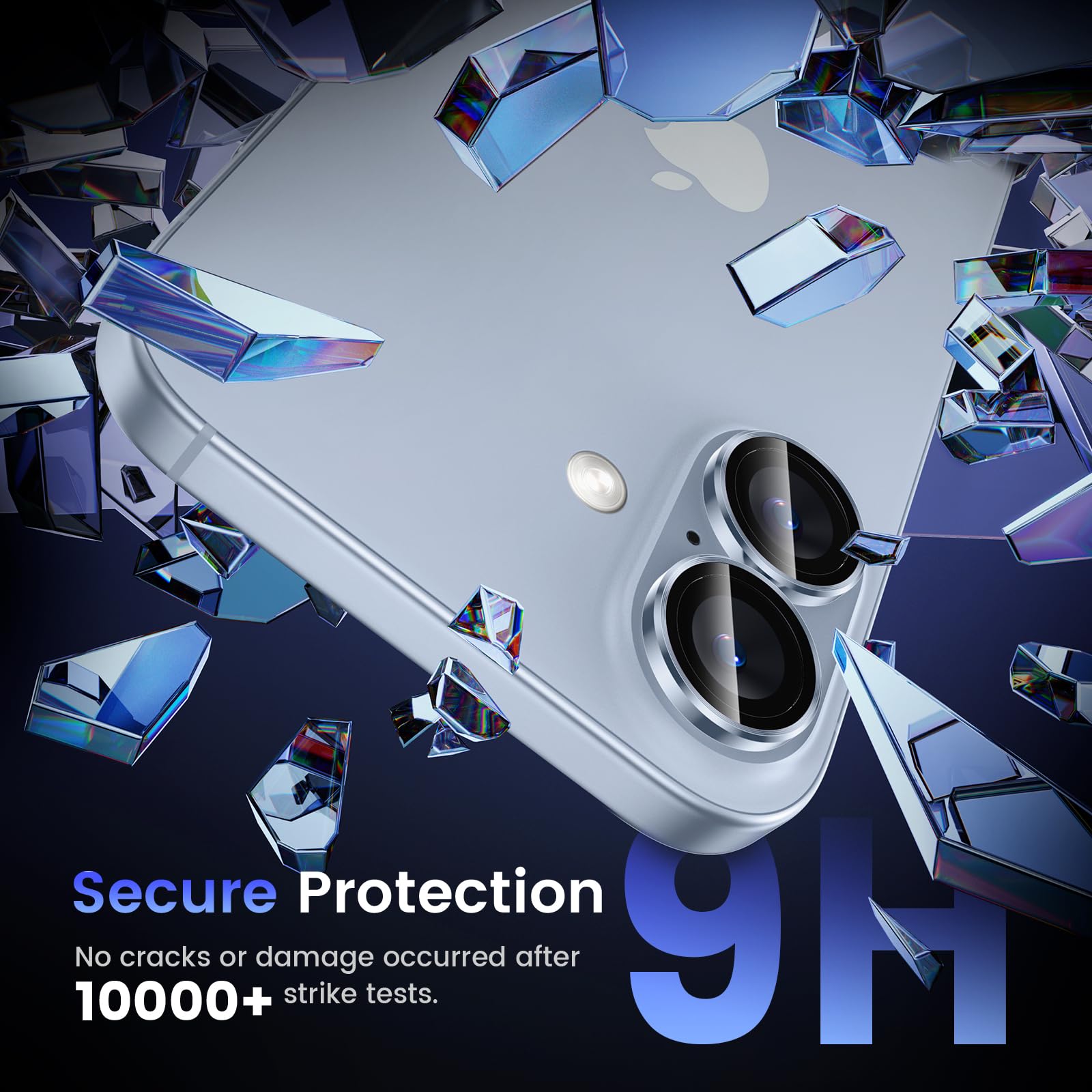Tensea for iPhone 13 mini/iPhone 13 Camera Lens Protector, 9H Tempered Glass Camera Cover Screen Protector Metal Individual Ring for iPhone 13mini 5.4 inch /13 6.1 inch