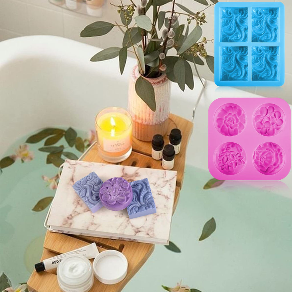 Sakolla 2 Pack Insect Silicone Soap Molds, 6-Cavity Dragonfly Butterfly Ladybug Shape Silicone Molds for Soap Making, DIY Baking Mold for Lotion Bars, Chocolate, Candy, Muffin, Biscuit, Cookie Pans