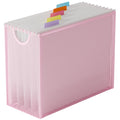 Hanging File Organizer, Letter-Size File Holder Filing Box with 5 Hanging Folders, Metal Mesh Desk File Folder Storage(No Assembly Required) (Blue, with 5 Grey Folders)