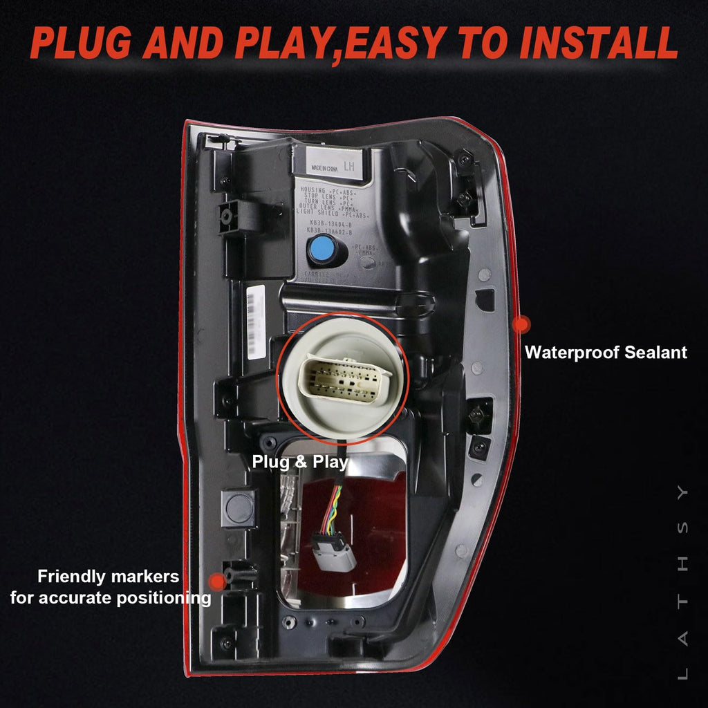 LED Tail Light w/Blind Spot Compatible With 2019-2023 Ranger Left Driver Side Taillight Replace Part Number KB3Z13405G (Module NOT Included)
