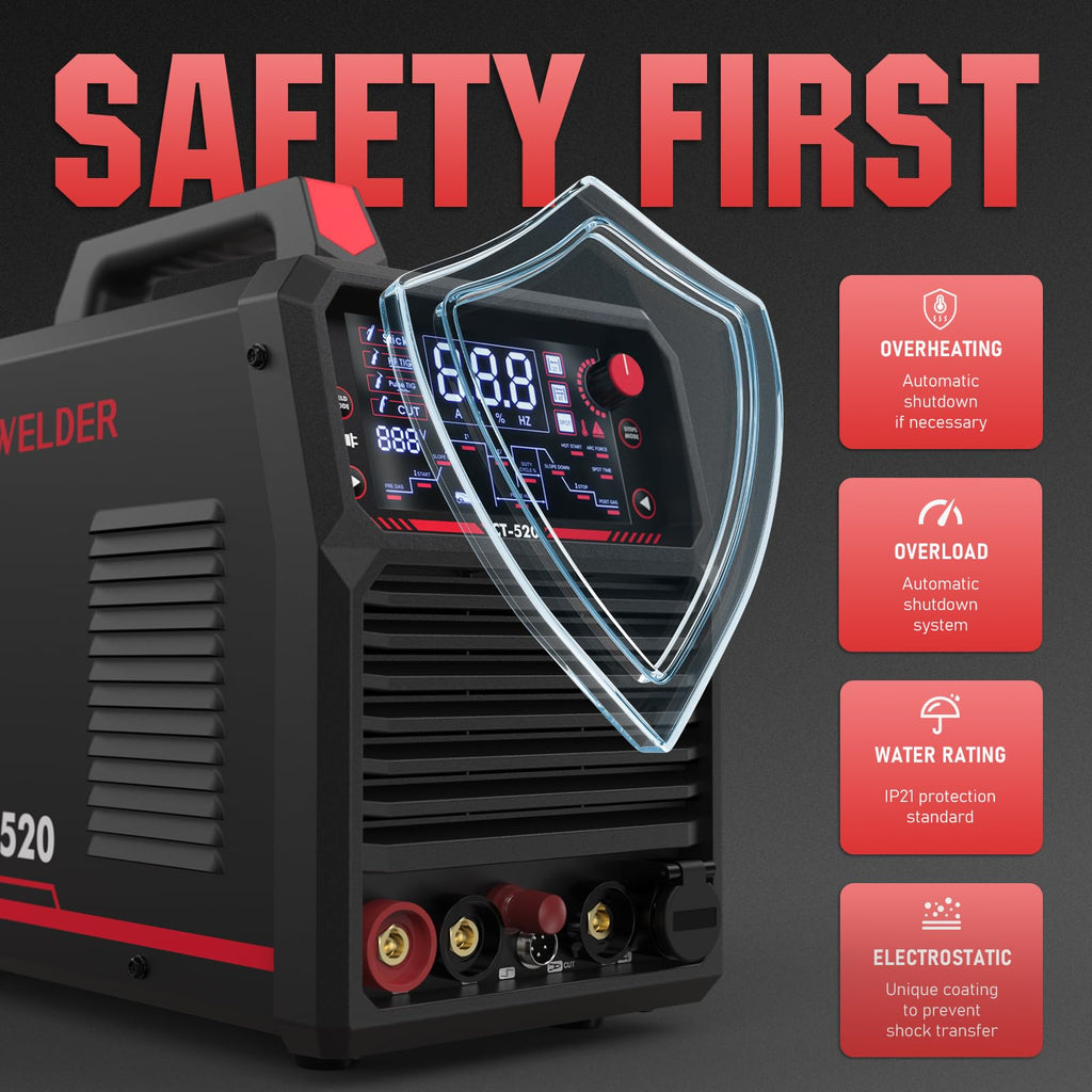 YESWELDER Plasma Cutter with Built In Air Compressor, Large LED Digital Display 55Amp 110V/220V Non-High Frequency Non-Touch Pilot Arc Plasma Cutting Machine CUT-55DS FUSION