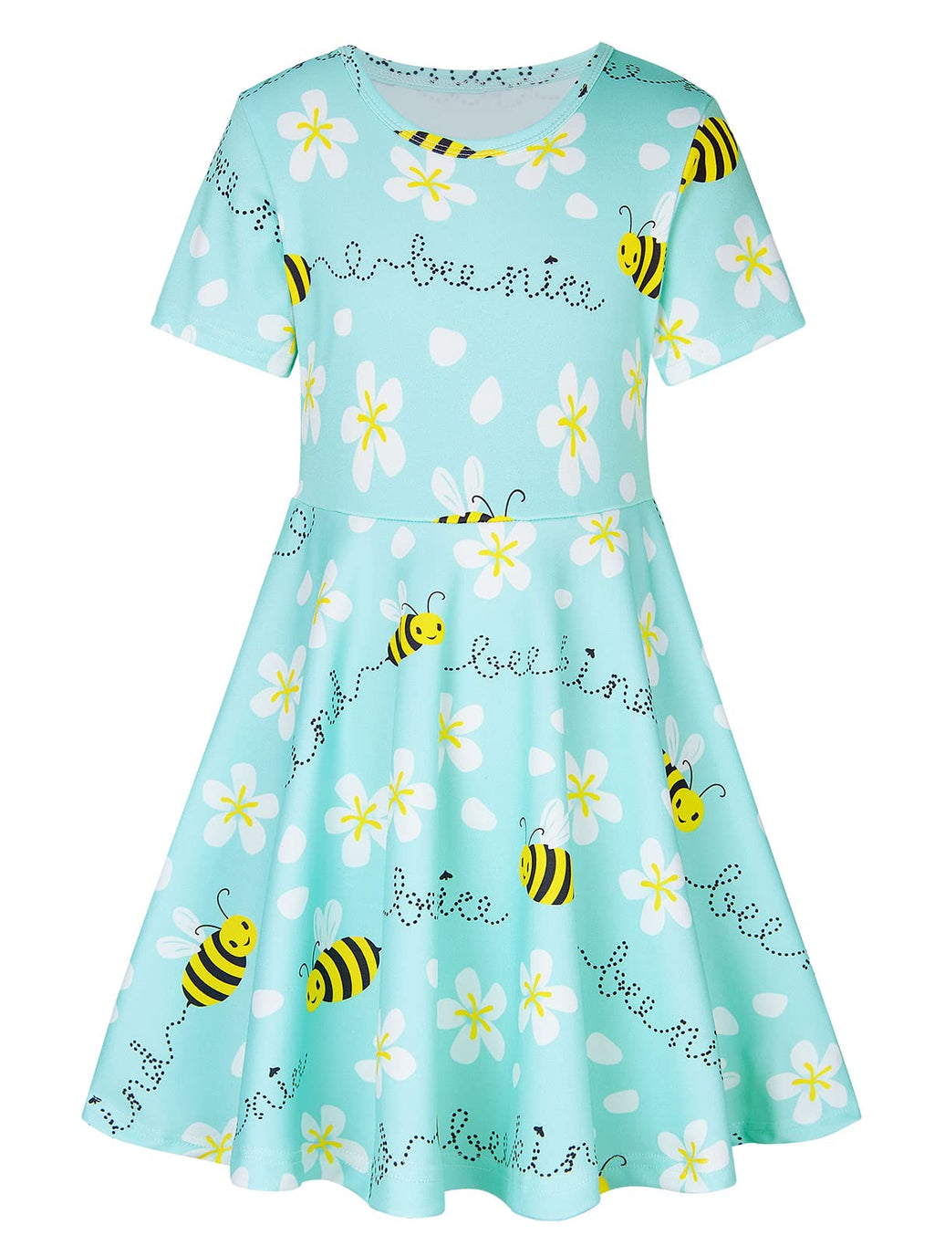 ALISISTER Little Girls Dress Short Sleeve Toddler Summer Sundress 2-9T