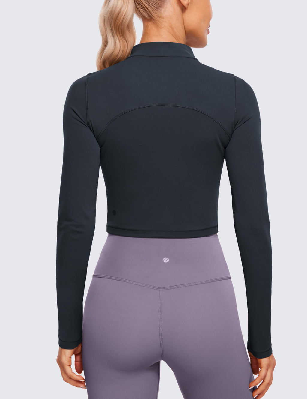 CRZ YOGA Butterluxe Mock Neck Long Sleeve Shirts for Women - Workout Casual Tops Turtleneck Crop Slim Fall Base Layer