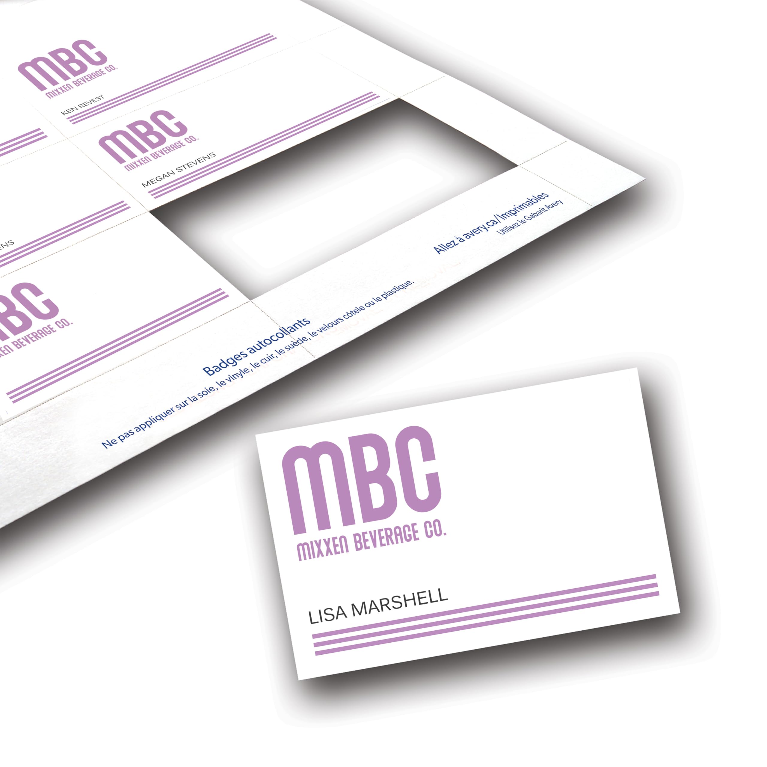 Avery Customizable Name Badge Inserts, 2.25" x 3.5", White, 400 Printable Name Tag Inserts (5390), Pack of 5