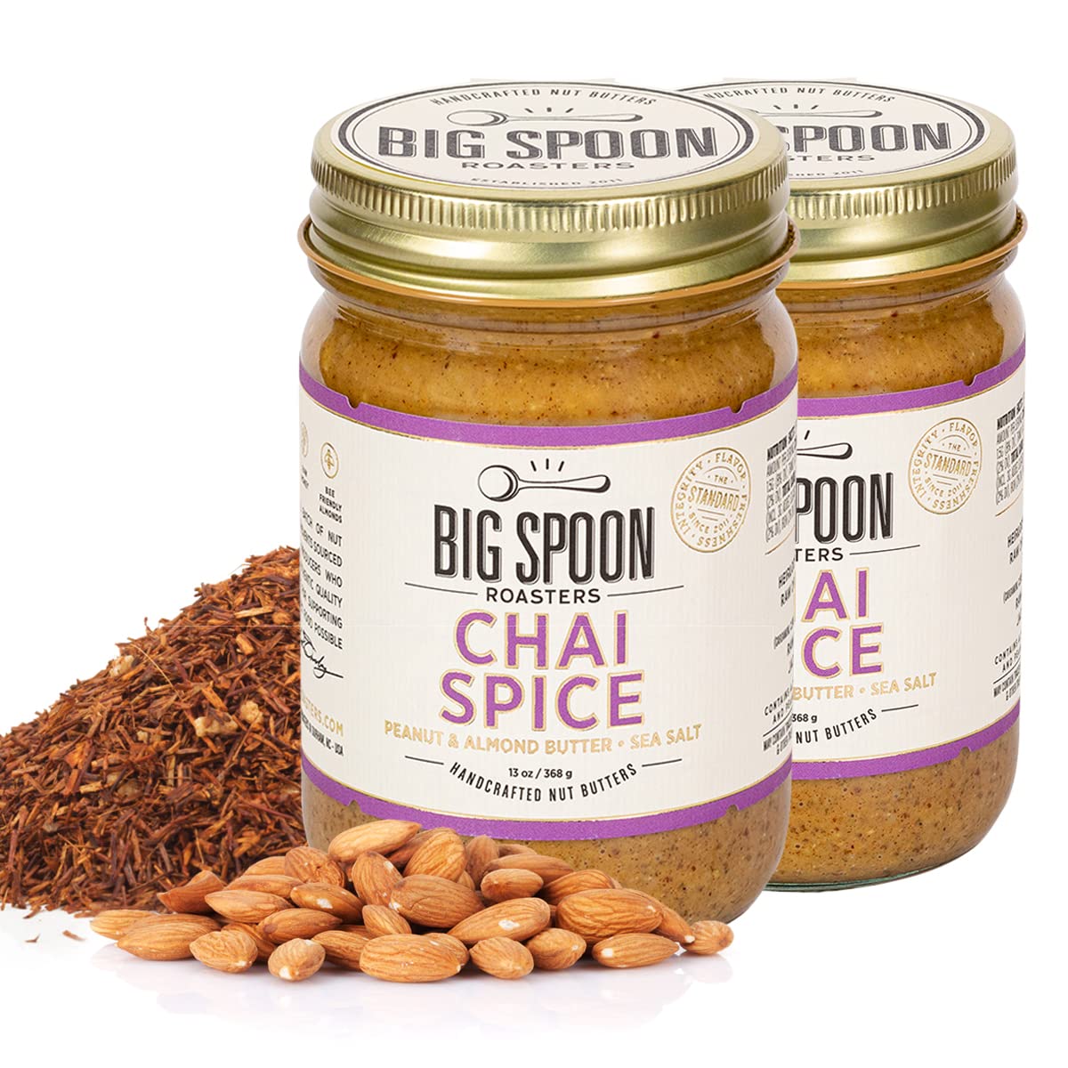 Big Spoon Roasters Carrot Cake Almond Butter With Sea Salt - Keto Friendly, Low Sugar Almond Butter - Crunchy & Bee-Friendly Almonds - Gourmet, Vegan Almond Nut Butter - 13 Ounces