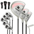 Tangkula 9/10/12 Pieces Women's Complete Golf Clubs Set, Golf Club Package Set with 460CC Driver, Fairway Wood & Hybrid, Irons, Putter, Portable Regular Golf Club Set