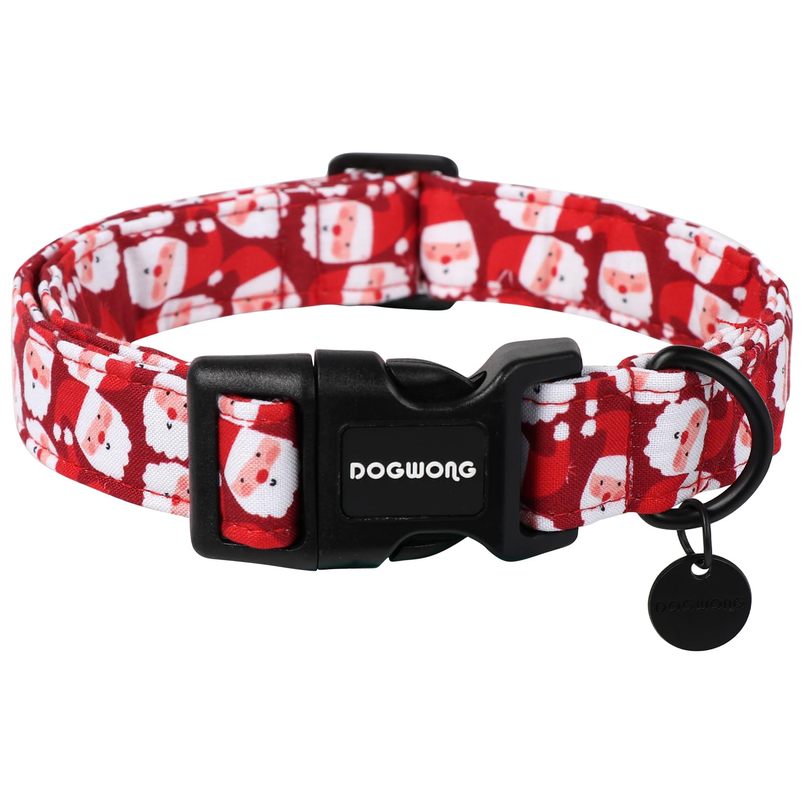 DOGWONG Cotton Dog Collar, Blue Plaid Heavy-Duty Dog Collar Durable Soft Boy Dog Collar Cute Wedding Puppy Necklace for Small Medium Large Dog