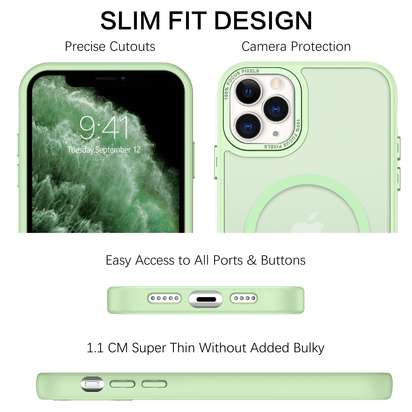 BENTOBEN for iPhone 11 Pro Case 2019 [Compatible with Magsafe] Translucent Matte Magnetic Phone Case iPhone 11 Pro 5.8" Slim Thin Shockproof Bumper Women Men Protective Cases Cover, Black